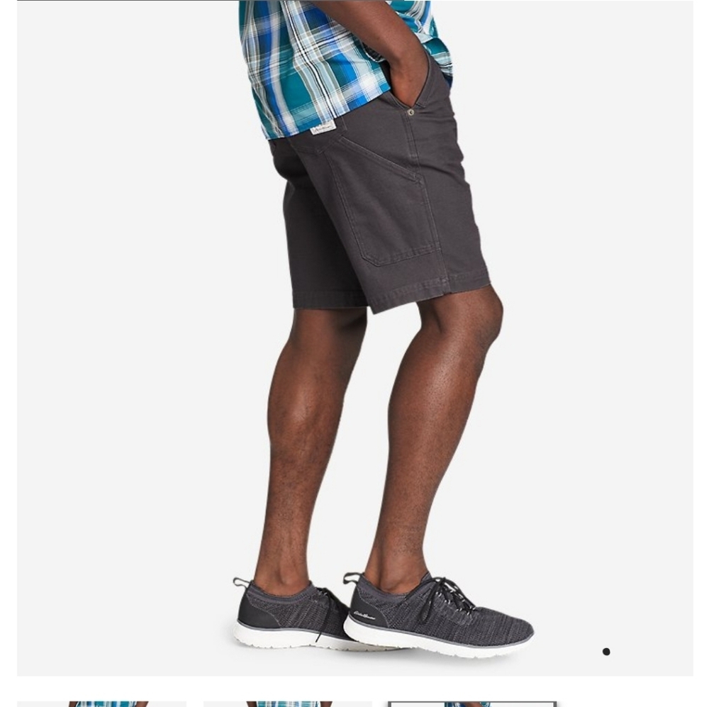 NWT Eddie Bauer Men's Canvas Utility Shorts, Sz 36, Black